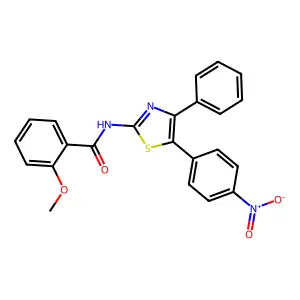 2-methoxy-N-[5-(4-nitrophenyl)-4-phenyl-1,3-thiazol-2-yl]benzamide structure