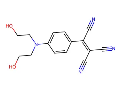 (4-(Bis(2-hydroxyethyl)amino)phenyl)-1,1,2-ethylenetricarbonitrile structure