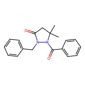 1-Benzoyl-2-benzyl-5,5-dimethylpyrazolidin-3-one structure