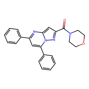 (5,7-Diphenylpyrazolo[1,5-a]pyrimidin-2-yl)(morpholin-4-yl)methanone structure