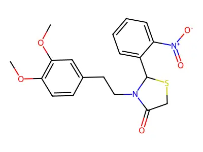 3-[2-(3,4-Dimethoxyphenyl)ethyl]-2-(2-nitrophenyl)-1,3-thiazolidin-4-one structure