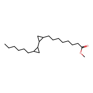 (1,1'-Bicyclopropyl)-2-octanoic acid, 2'-hexyl-, methyl ester structure