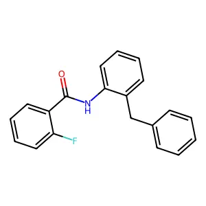 N-(2-benzylphenyl)-2-fluorobenzamide structure