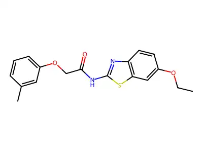 N-(6-ethoxy-1,3-benzothiazol-2-yl)-2-(3-methylphenoxy)acetamide structure