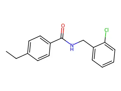 N-[(2-chlorophenyl)methyl]-4-ethylbenzamide structure