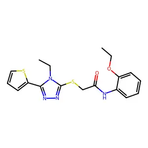 N-(2-Ethoxyphenyl)-2-((4-ET-5-(2-thienyl)-4H-1,2,4-triazol-3-YL)thio)acetamide structure