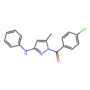 (3-Anilino-5-methylpyrazol-1-yl)-(4-chlorophenyl)methanone structure