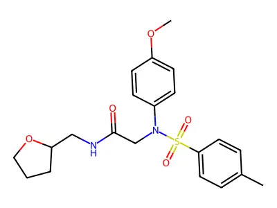 2-(4-methoxy-N-(4-methylphenyl)sulfonylanilino)-N-(oxolan-2-ylmethyl)acetamide structure