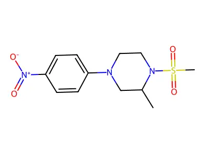 2-Methyl-1-(methylsulfonyl)-4-(4-nitrophenyl)piperazine structure