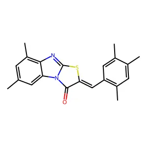 6,8-dimethyl-2-(2,4,5-trimethylbenzylidene)[1,3]thiazolo[3,2-a]benzimidazol-3(2H)-one structure