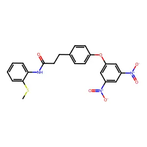 3-[4-(3,5-dinitrophenoxy)phenyl]-N-(2-methylsulfanylphenyl)propanamide structure