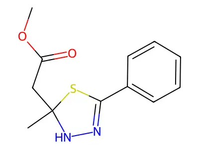 Methyl (2-methyl-5-phenyl-2,3-dihydro-1,3,4-thiadiazol-2-yl)acetate structure