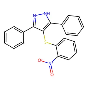 4-(2-nitrophenyl)sulfanyl-3,5-diphenyl-1H-pyrazole structure