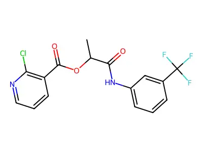 1-{[3-(Trifluoromethyl)phenyl]carbamoyl}ethyl 2-chloropyridine-3-carboxylate structure