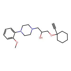 alpha-(((1-Ethynylcyclohexyl)oxy)methyl)-4-(2-methoxyphenyl)-1-piperazineethanol structure