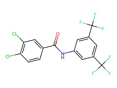N-[3,5-bis(trifluoromethyl)phenyl]-3,4-dichlorobenzamide structure