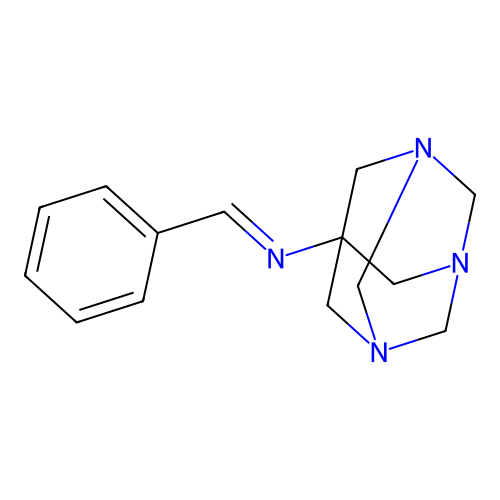 (1s,3s,5s,E)-N-benzylidene-1,3,5-triazaadamantan-7-amine structure