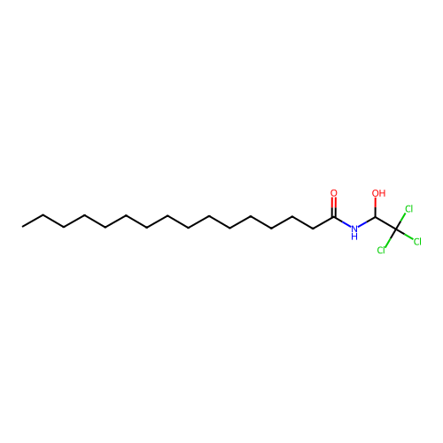 N-(2,2,2-trichloro-1-hydroxyethyl)hexadecanamide structure