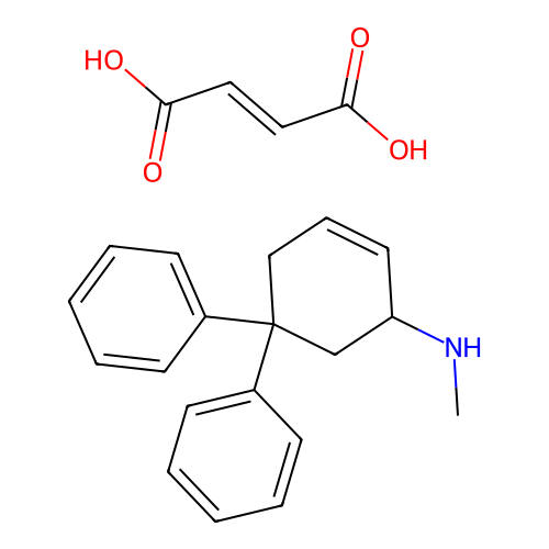2-Cyclohexen-1-amine, 5,5-diphenyl-N-methyl-, maleate structure