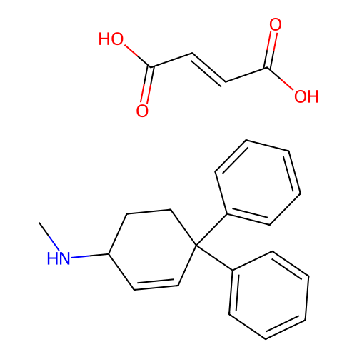 2-Cyclohexen-1-amine, 4,4-diphenyl-N-methyl-, maleate structure