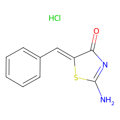 2-Amino-5-benzylidene-1,3-thiazol-4-one;hydrochloride structure