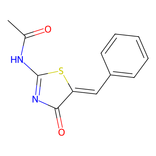 N-(5-benzylidene-4-oxo-1,3-thiazol-2-yl)acetamide structure