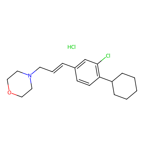 Morpholine, 4-(3-(3-chloro-4-cyclohexylphenyl)-2-propenyl)-, hydrochloride structure