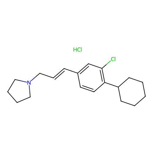 Pyrrolidine, 1-(3-(3-chloro-4-cyclohexylphenyl)-2-propenyl)-, hydrochloride structure