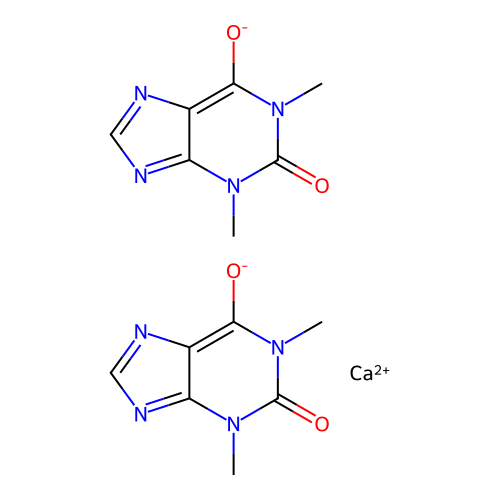 3,7-Dihydro-1,3-dimethyl-1H-purine-2,6-dione, calcium salt structure