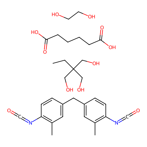(C17-H14-N2-O2.C6-H14-O3.C6-H10-O4.C2-H6-O2)x- structure