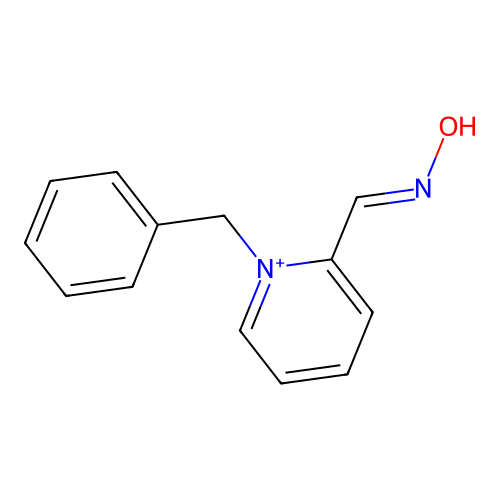 N-[(1-benzylpyridin-1-ium-2-yl)methylidene]hydroxylamine structure