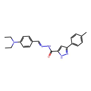 N-{[4-(Diethylamino)phenyl]methylidene}-5-(4-methylphenyl)-1H-pyrazole-3-carbohydrazonic acid structure