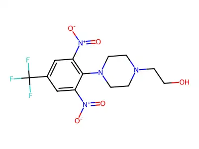 2-[4-[2,6-Dinitro-4-(trifluoromethyl)phenyl]piperazin-1-yl]ethanol structure