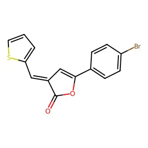 (3Z)-5-(4-bromophenyl)-3-(thiophen-2-ylmethylidene)furan-2-one structure