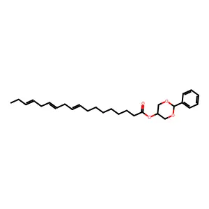 2-phenyl-1,3-dioxan-5-yl octadeca-9,12,15-trienoate structure