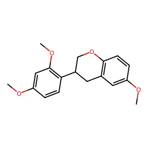 2H-1-Benzopyran, 3-(2,4-dimethoxyphenyl)-3,4-dihydro-6-methoxy- structure