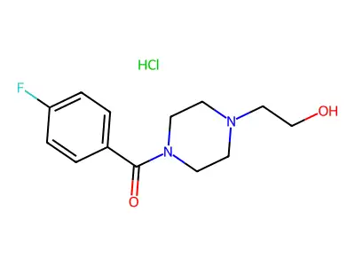 1-Piperazineethanol, 4-(4-fluorobenzoyl)-, monohydrochloride structure
