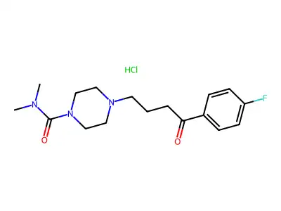 1-Piperazinecarboxamide, N,N-dimethyl-4-(4-(4-fluorophenyl)-4-oxobutyl)-, monohydrochloride structure