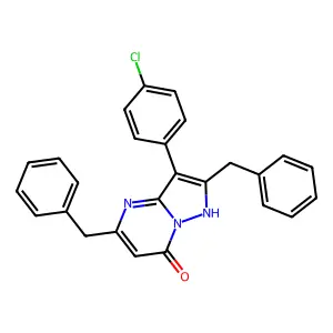 2,5-dibenzyl-3-(4-chlorophenyl)pyrazolo[1,5-a]pyrimidin-7(1H)-one structure