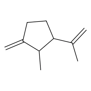 Cyclopentane, 2-methyl-1-methylene-3-(1-methylethenyl)- structure