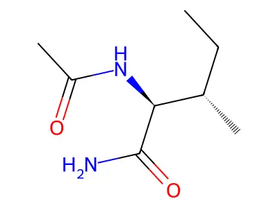 Acetyl-L-isoleucine amide structure