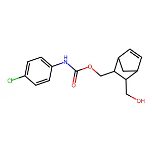[2-(hydroxymethyl)-3-bicyclo[2.2.1]hept-5-enyl]methyl N-(4-chlorophenyl)carbamate structure