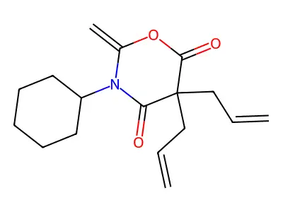 2H-1,3-Oxazine-4,6(3H,5H)-dione, 3-cyclohexyl-5,5-di-2-propenyl-2-methylene- structure