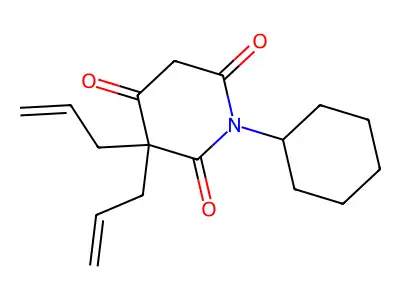 Glutarimide, N-cyclohexyl-2,2-diallyl-3-oxo- structure