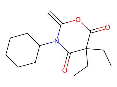 2H-1,3-Oxazine-4,6(3H,5H)-dione, 3-cyclohexyl-5,5-diethyl-2-methylene- structure