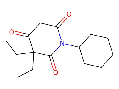 Glutarimide, N-cyclohexyl-2,2-diethyl-3-oxo- structure