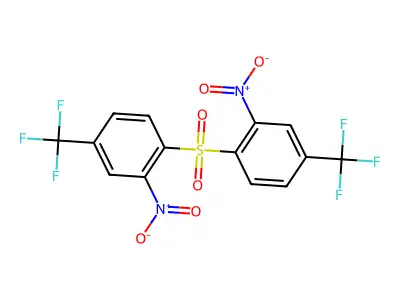 2-Nitro-1-[2-nitro-4-(trifluoromethyl)phenyl]sulfonyl-4-(trifluoromethyl)benzene structure
