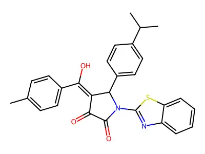 1-(1,3-benzothiazol-2-yl)-4-[hydroxy-(4-methylphenyl)methylidene]-5-(4-propan-2-ylphenyl)pyrrolidine-2,3-dione structure