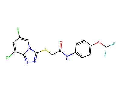 2-[(6,8-dichloro-[1,2,4]triazolo[4,3-a]pyridin-3-yl)sulfanyl]-N-[4-(difluoromethoxy)phenyl]acetamide structure