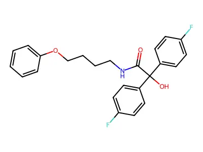 2,2-bis(4-fluorophenyl)-2-hydroxy-N-(4-phenoxybutyl)acetamide structure